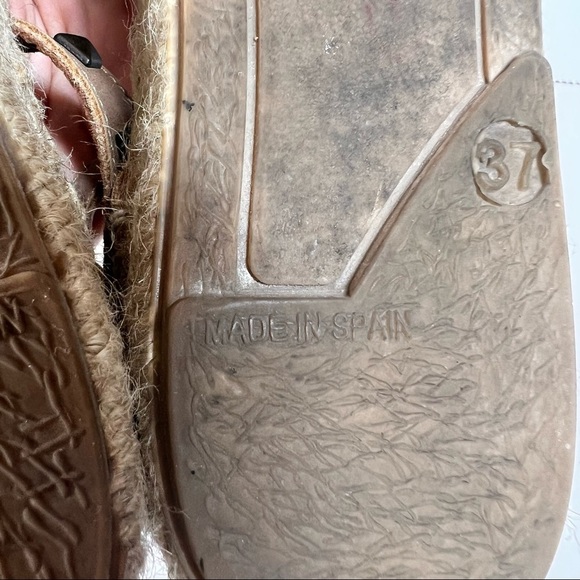 Garnet Hill Womens Espadrille Margo Studded Straps Wrap Sandals Sz 37Tan Leather - Picture 11 of 16